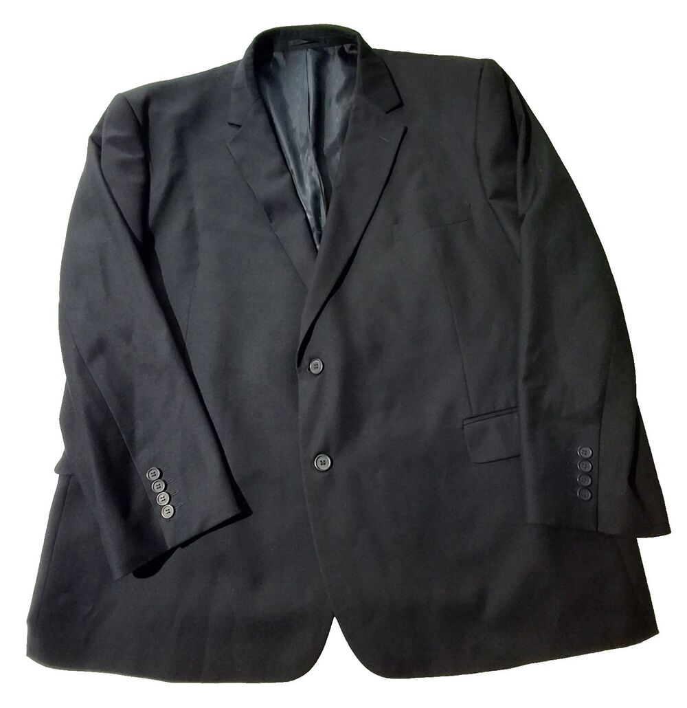 Renoir Suit Jacket Blazer Mens 54R Dark Navy Blue Double Vented